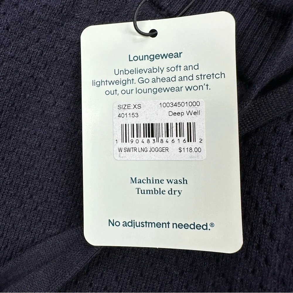 Tommy John Sweater Lounge Jogger, XS, NWT